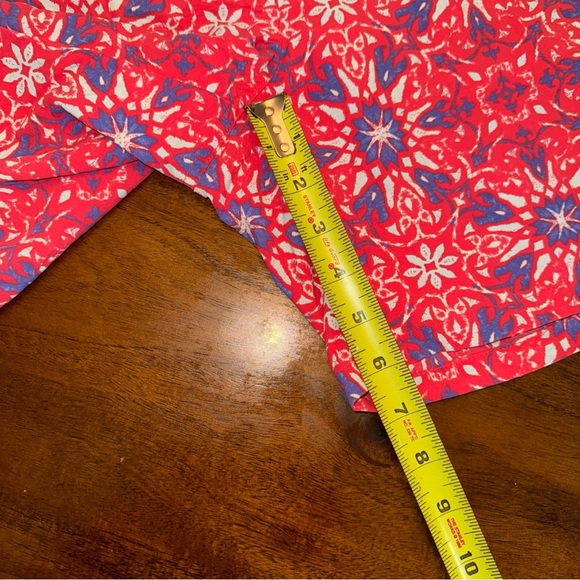 J McLaughlin Men’s Swim Trunks Orange Blue Kaleidoscope w/ 6” Inseam Size Medium - Picture 9 of 9